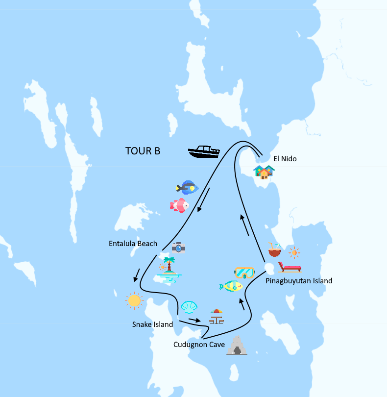 El Nido Map Tour A