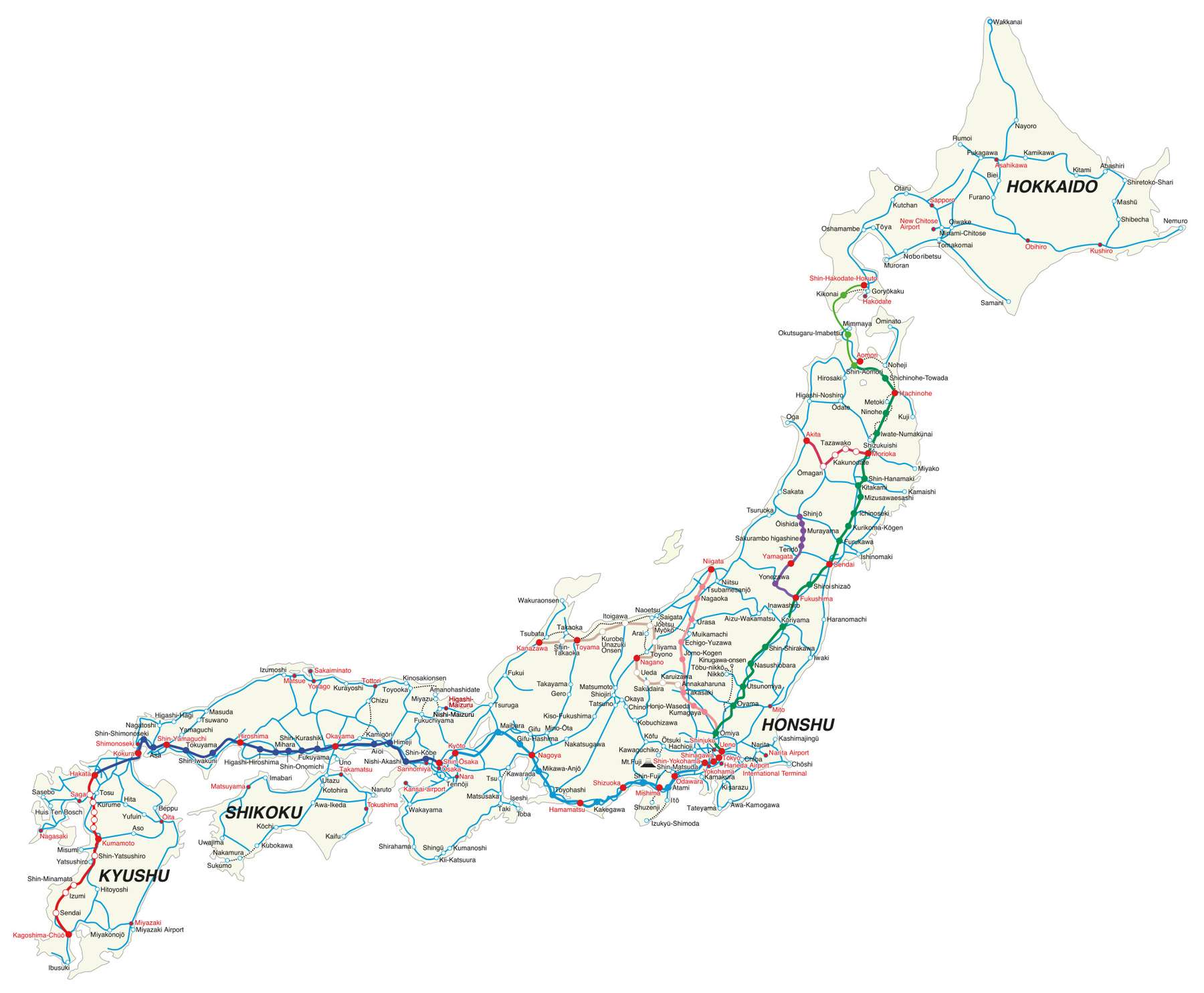 Jr Pass Map
